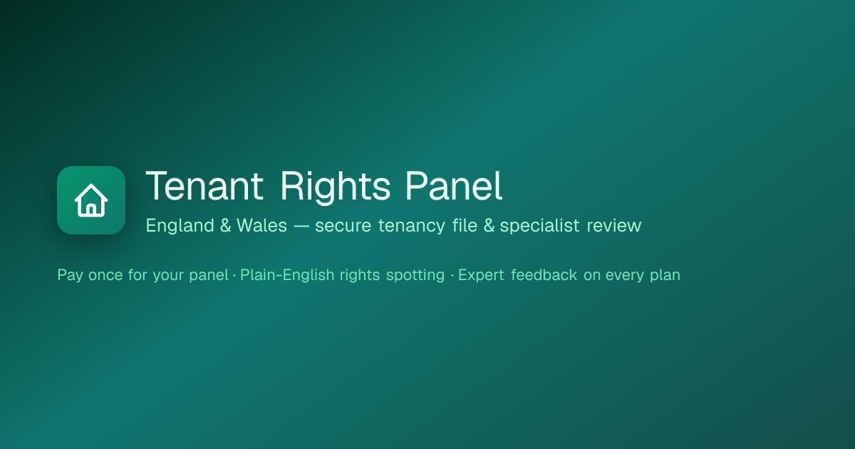 Tenant Rights Panel — England & Wales